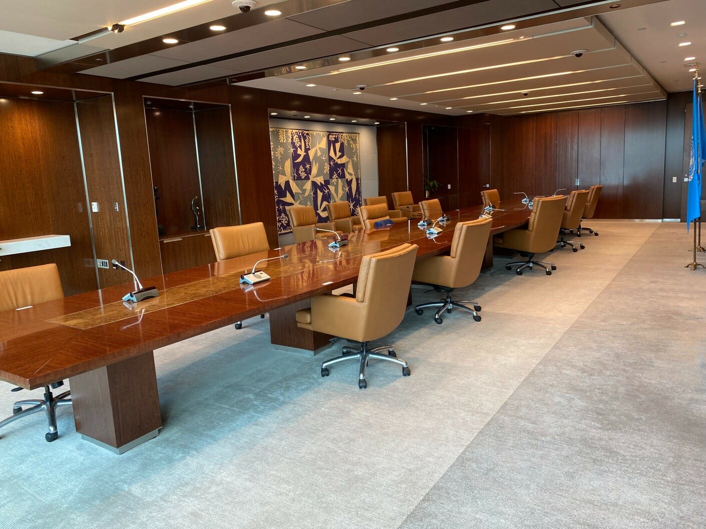 The U.N. secretary-general's renovated office suite is used to welcome guests for private discussions, hold photo shoots, and to conduct other official activities.