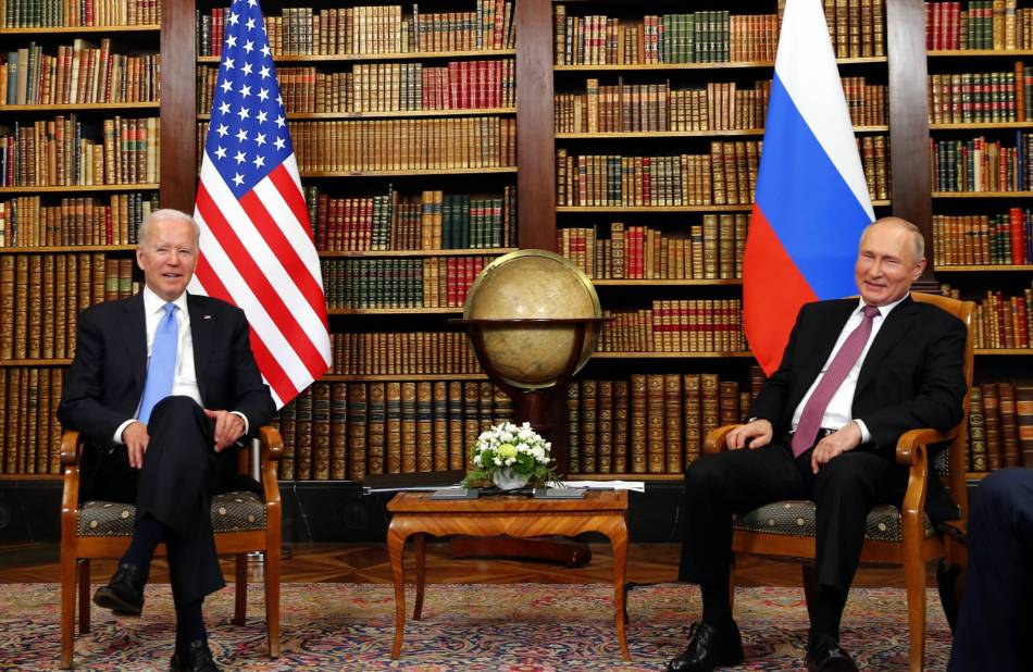 U.S. President Joe Biden and Russia's President Vladimir Putin meet at the start of the U.S.-Russia summit in Geneva