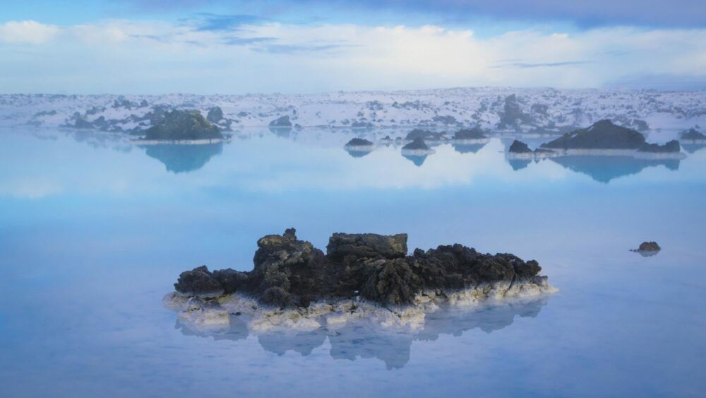 Lava rock off the coast of Blue Lagoon, Iceland