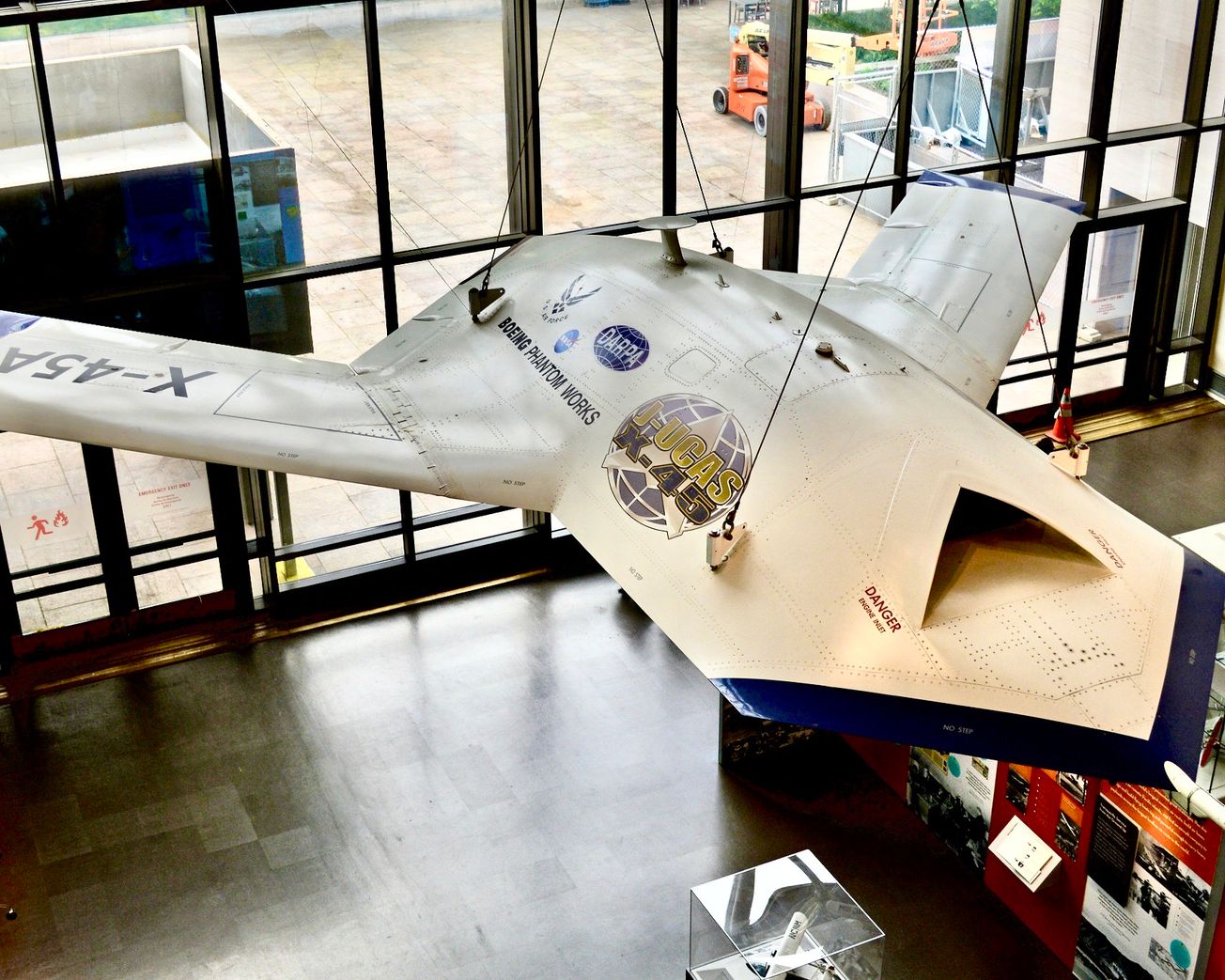 The U.S. military's X-45 concept for an autonomous unmanned military aircraft.