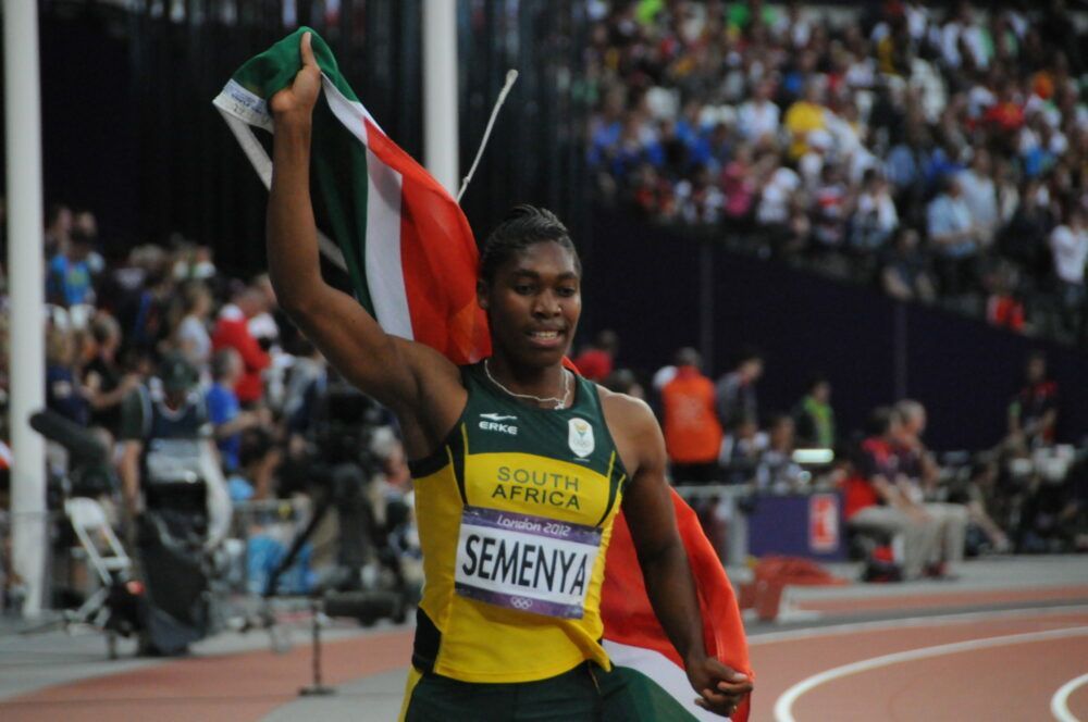 Caster Semenya after winning an Olympic silver medal in 800 meters in 2012.