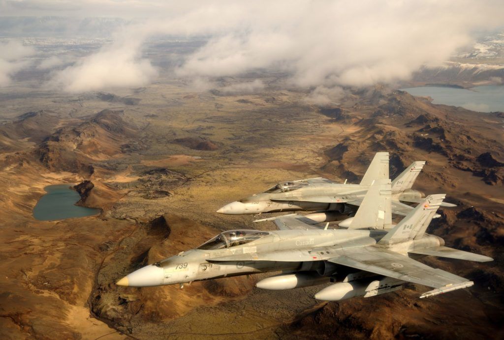 Canadian fighter jets fly over Iceland as part of NATO surveillance