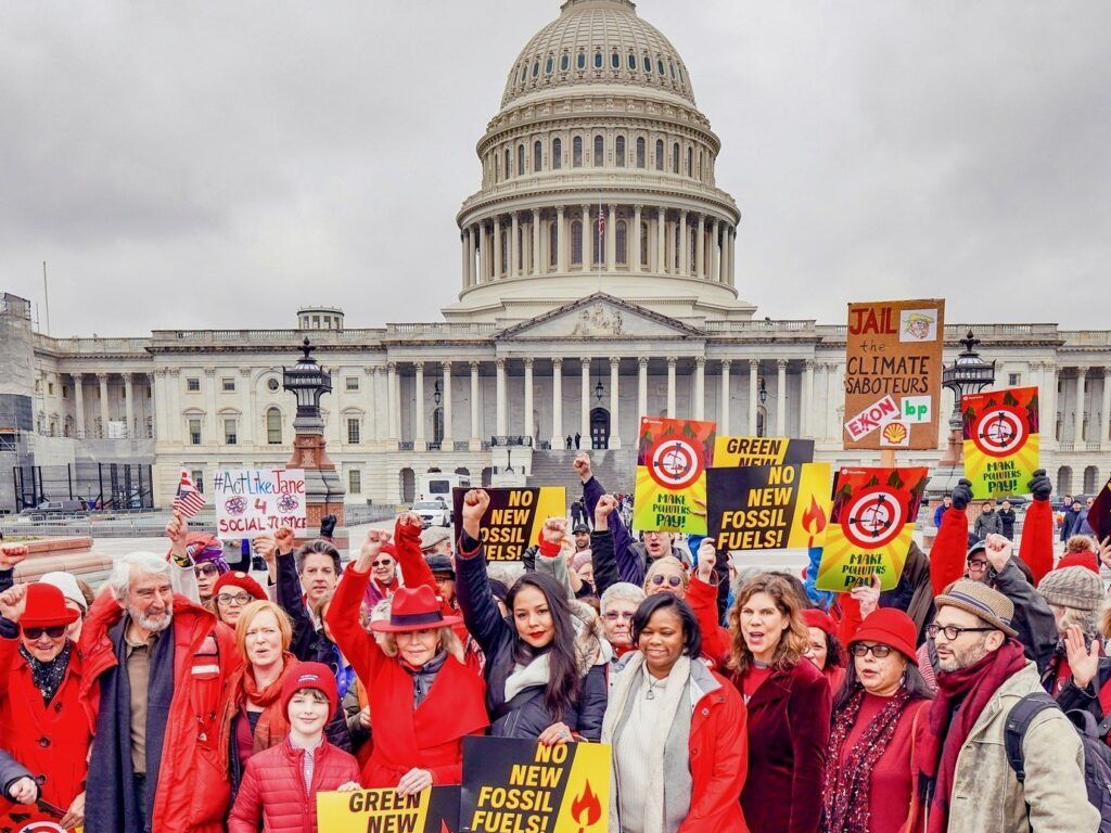 Actors Jane Fonda and Sam Waterston were among the activists arrested for unlawfully demonstrating against climate change