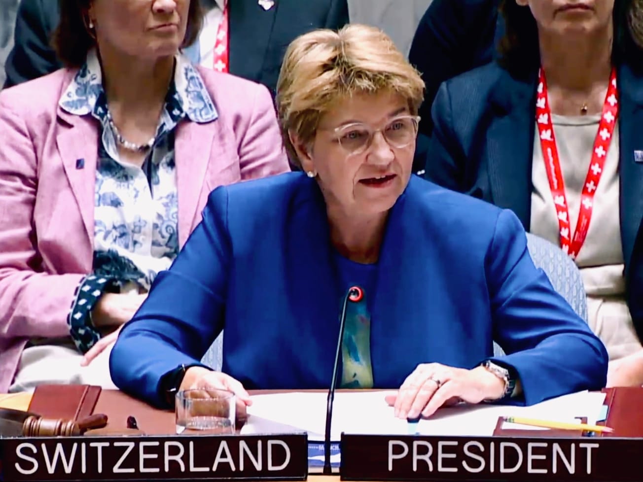 Swiss President Viola Amherd presides over the U.N. Security Council