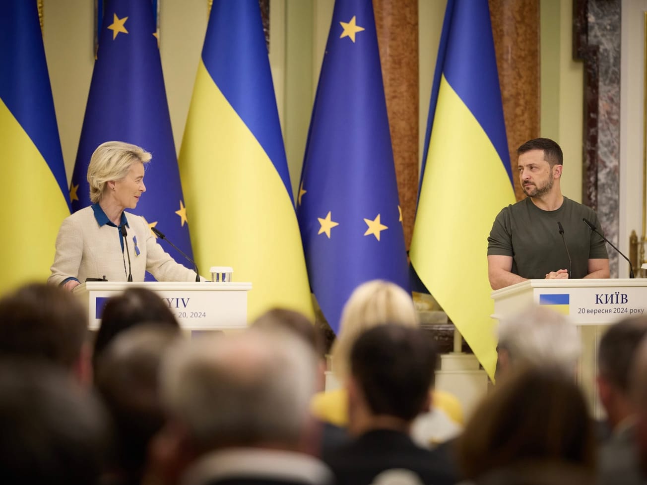 Ursula von der Leyen pledged continued E.U. support for Ukraine