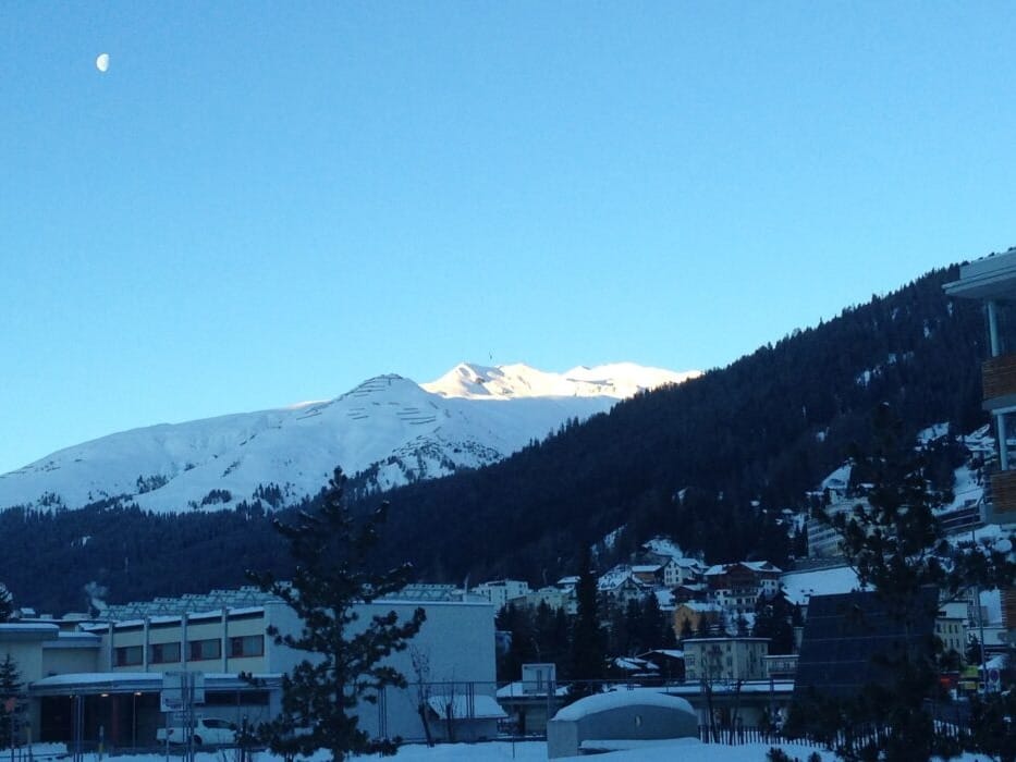 Moonrise over the World Economic Forum in Davos