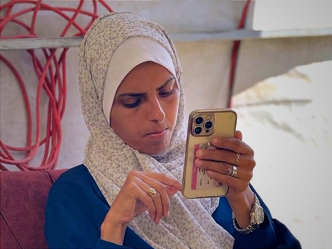 Visual journalist Mariam Dagga, 33, freelanced for AP and other news outlets during the war in Gaza.