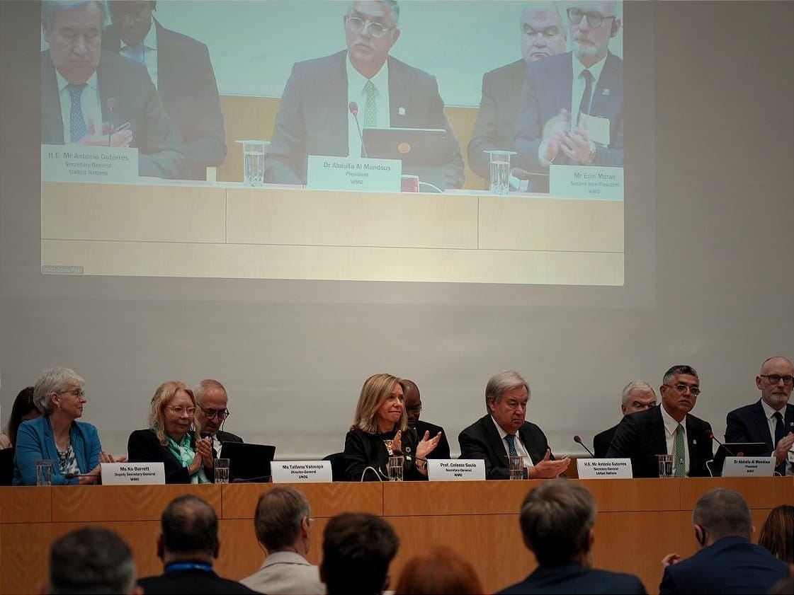 U.N. Secretary-General António Guterres' speech marked his first time addressing the World Meteorological Organization.