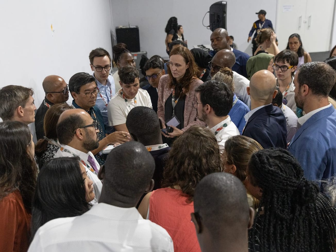 COP30 delegates holding informal consultations.
