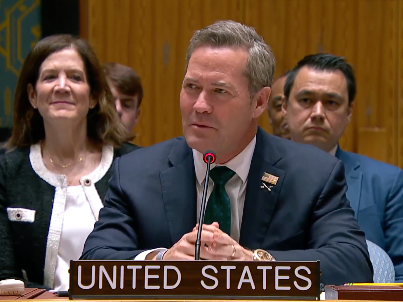 U.S. Ambassador to the U.N. Mike Waltz addresses the U.N. Security Council for the first time in September.
