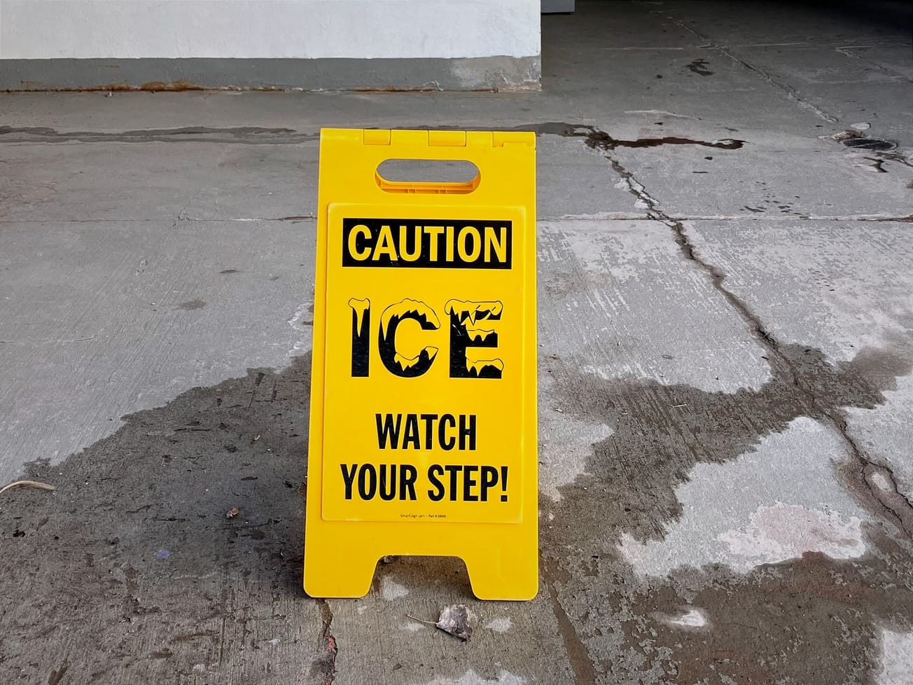 A warning posted at a Taos ski area says it all.