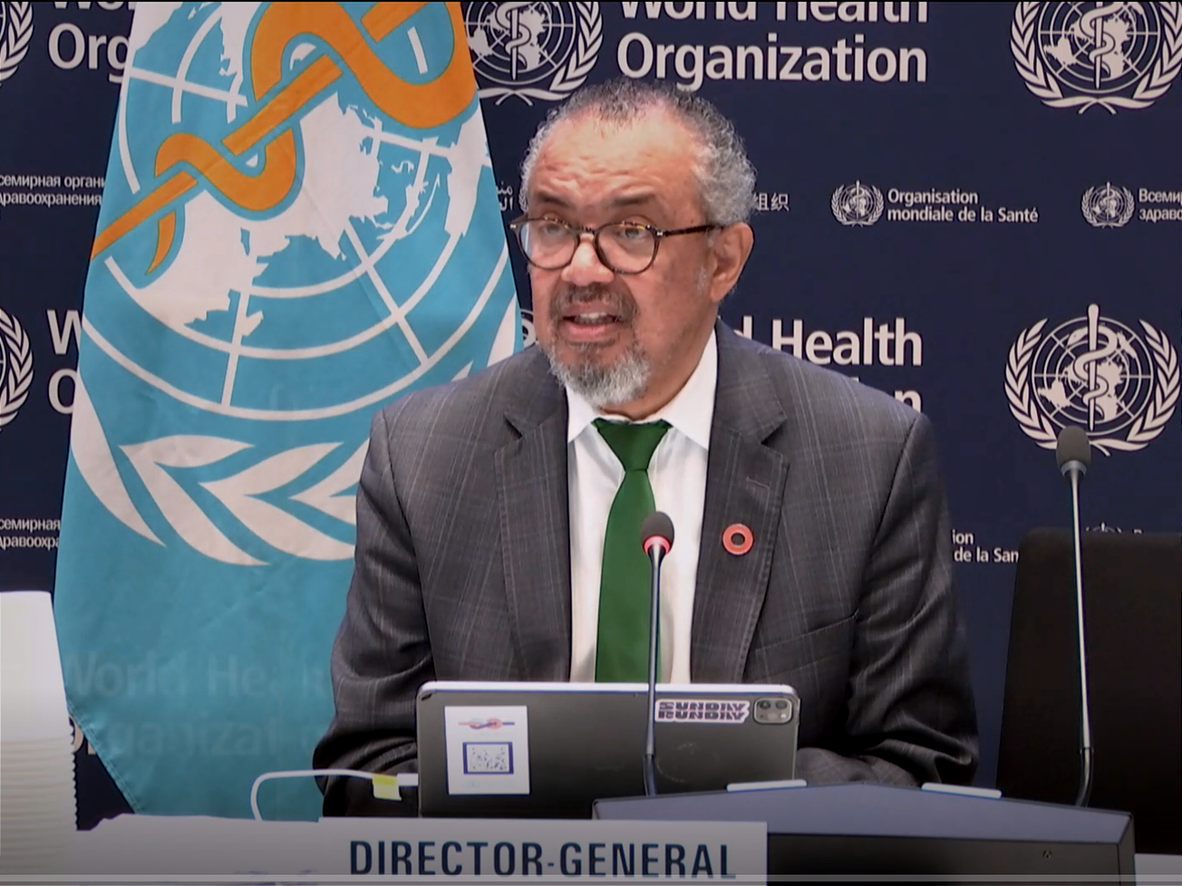WHO chief Tedros Adhanom Ghebreyesus implores diplomats to finish a global pandemic treaty so it can be adopted by the U.N. health agency's governing body in May.