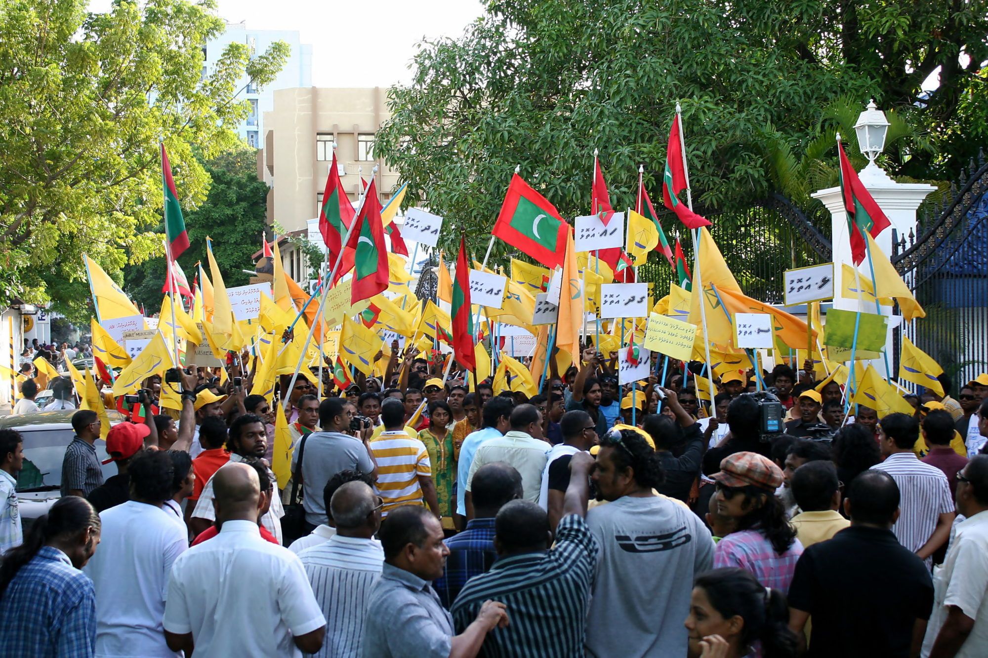 Anti-corruption protesters in the Maldives